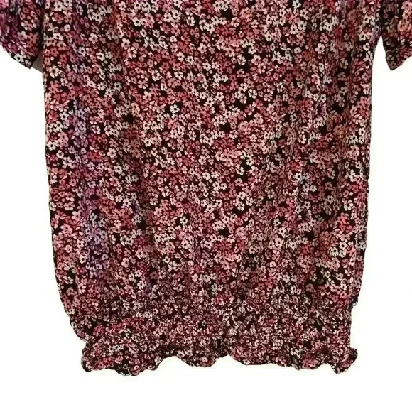 Michael Kors Women's Floral Print Blouse S Multicolor Ruffle Peplum Top - Picture 6 of 8